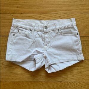 7 For All Mankind White Jean Shorts